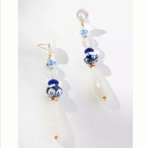 Anthropologie Ornate Blue Drop Earrings